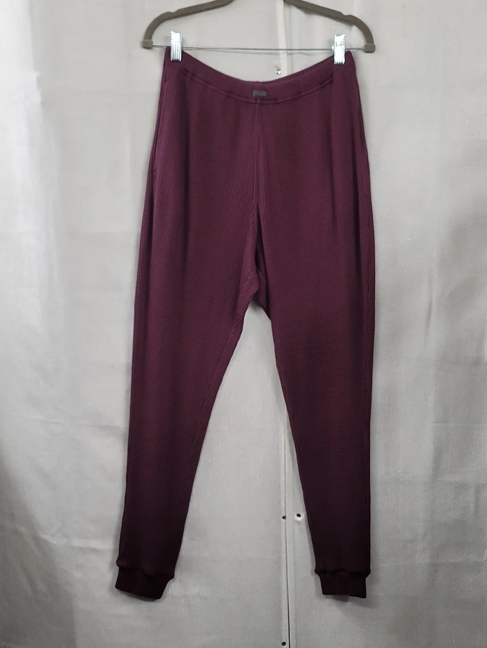 Lunya Good In Bed Performance Cozy Ribbed Thermal Joggers Deep Burgundy Size M